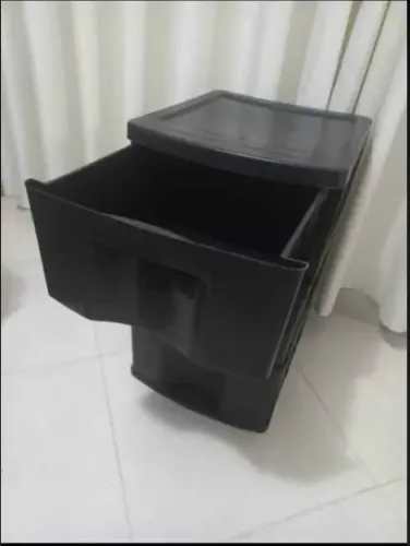 Gaveteiro plástico 3 gavetas preto Retirar Z/N