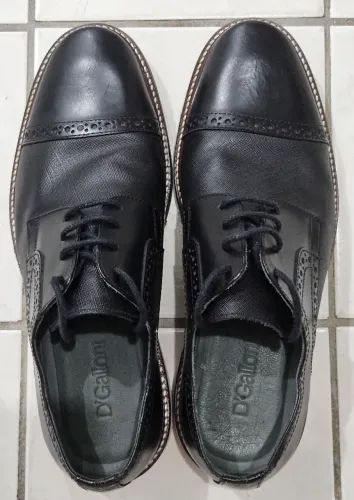[D'GALLONI] Sapato Casual Couro Preto