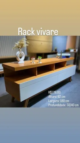 Rack Vivare de Madeira com Design Moderno - R$779,00