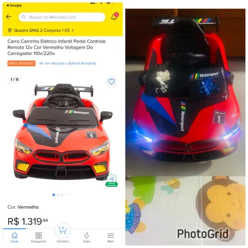 Carrinho elétrico criança