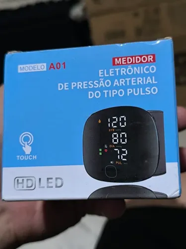 Medidor de pressão pulso recarregável em português