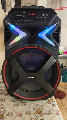 Caixa de Som Mondial 400W RMS Connect Lights CM-400 - Bluetooth e LED