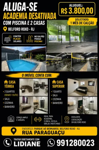 ALUGO ACADEMIA EM BELFORD ROXO