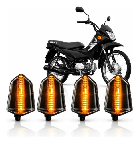 Kit 4 Piscas Seta Led Honda Pop 100 Pop 110 Universal