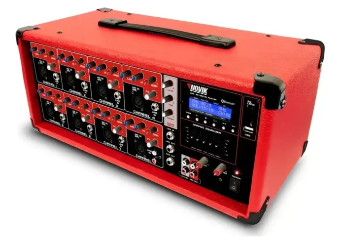 Mixer Novik 1000w, bloetooth, 8 canais, novo