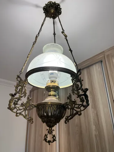 Lustre de Bronze estilo lampião Natalino Tomasi Bronze sólido