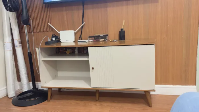 Rack Para TV Rubi 120cm Nature Off White Para Sala