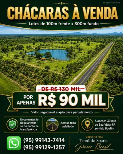 "Invista no seu futuro: chácaras e lotes com preço especial e entrada facilitada!"
