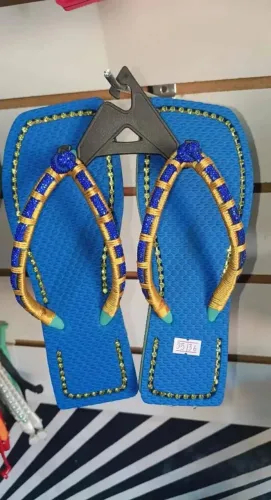 Sandália Azul Personalizada com Miçanga