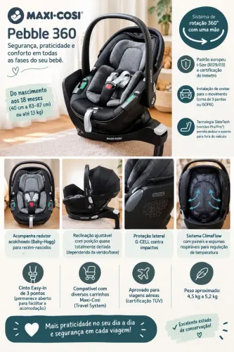 Bebê conforto maxi cosi pebble 360