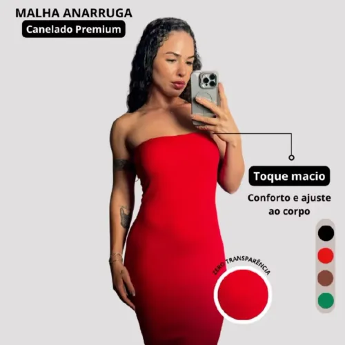 Vestido MIDI Malha Canelada