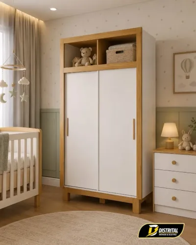 Guarda Roupa Infantil Flora Porta De Correr Pronta Entrega