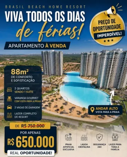 Oportunidade única no Brasil Beach 650.000,00 valor abaixo do mercado