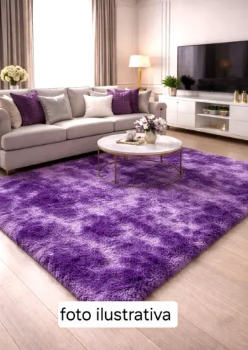 Tapete shaggy peludo roxo mesclado 1,90 X 2,40