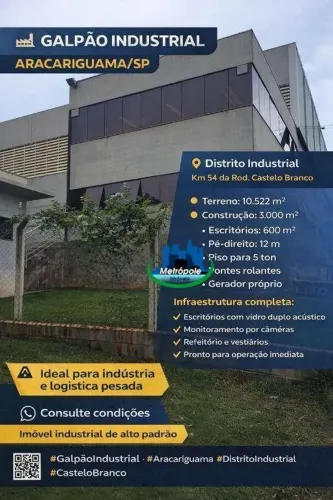Galpão para alugar, 3000 m² por R$ 55.000,00/mês - Distrito Industrial - Araçariguama/SP