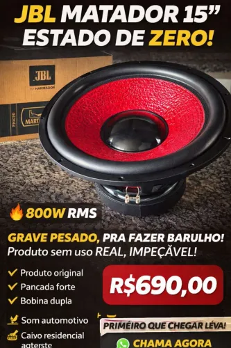 Auto falante JBL MATADOR 15? - ESTADO DE ZERO! GRAVE BRUTO ?