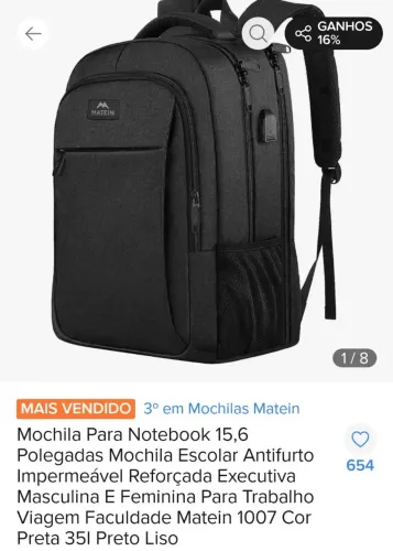 Mochila impermeável resistente 35 litros
