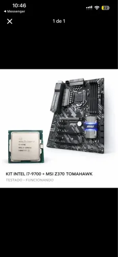 Kit Gamer: Processador Intel i7-9700 + Placa-Mãe MSI Z370 Tomahawk