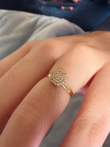 Anel chuveiro hexagonal em ouro 18k