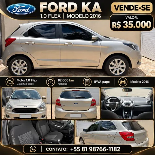Ford KA 1.0 Se/se Plus Tivct Flex 5P 2016