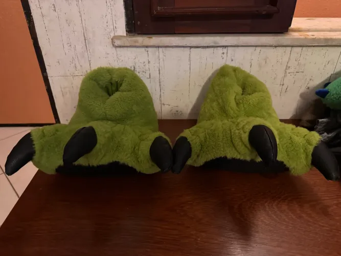 Pantufas pata de dinossauro