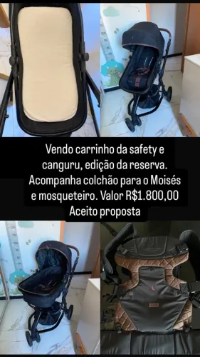 Carrinho e canguru safety, edição reserva