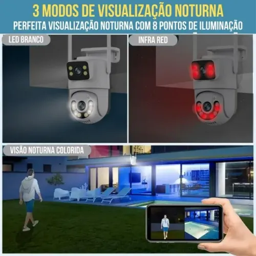 Câmeras 2 em 1 a prova d'água App no celular
