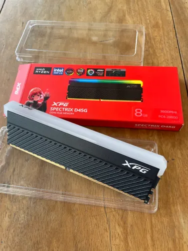 Memória DDR4 XPG Spectrix D45, RGB, 8GB, 3600MHz, Black