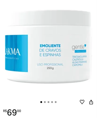 Emoliente para limpeza de pele