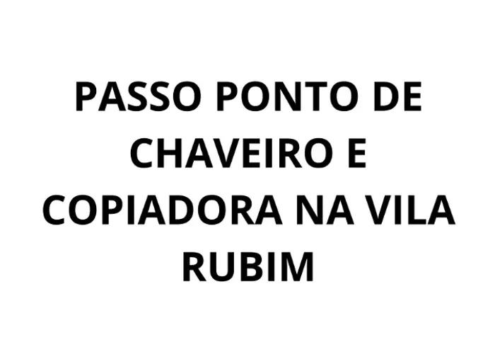 PASSO PONTO DA VILA RUBIM