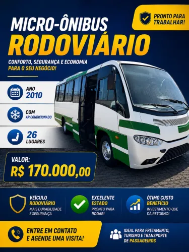 Micro ônibus rodoviário com ar ano 2010 e 2011