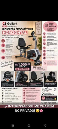 Bicicleta Ergométrica Magnética Horizontal