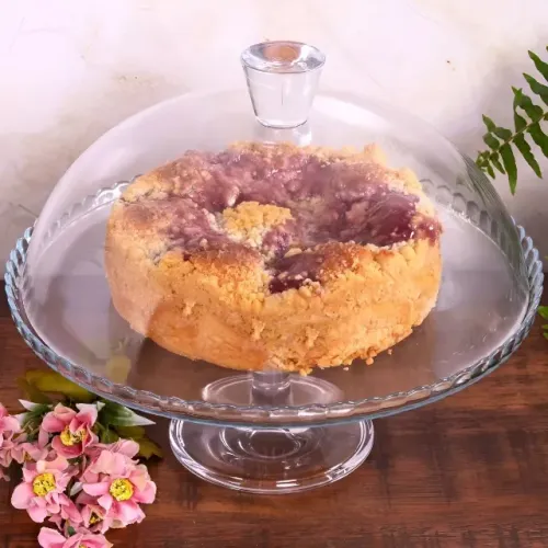 Boleira de Vidro c/ Pé e Tampa Pasabahce Patisserie 33cm Circular