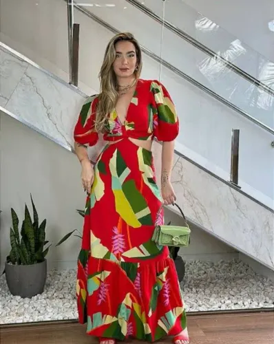Vestido longo helicônia Farm - M/G