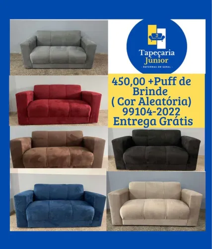 Sofás novos a pronta entrega. 450,00 puff e entrega grátis 