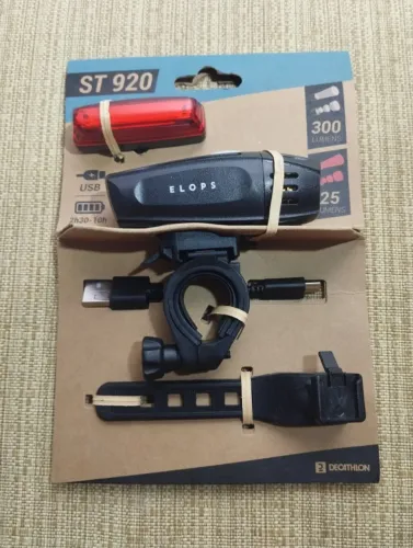 Conjunto de Luzes LED para Bicicleta ST 920 Elops Preto