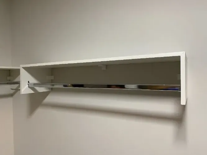 Arara Cabideiro Branco 1m em MDF - Ideal para Lojas, Closets e Quartos