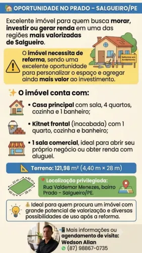 Oportunidade única, uma casa+uma kitnet+uma sala comercial pelo valor de 1