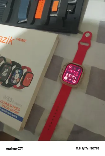 Relógio Smart Watch W74 Pro Max + Com 7 Pulseiras Pulseira Laranja novo mal usei
