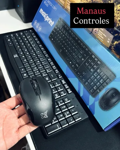 Teclado e Mouse Sem Fio 2 em 1 USB 2.0 Wireless 2.4GHz - Promoção 