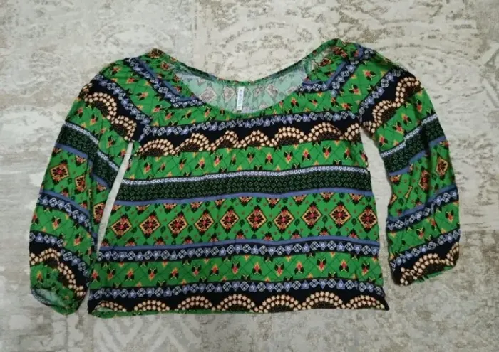 Blusa manga longa estampada