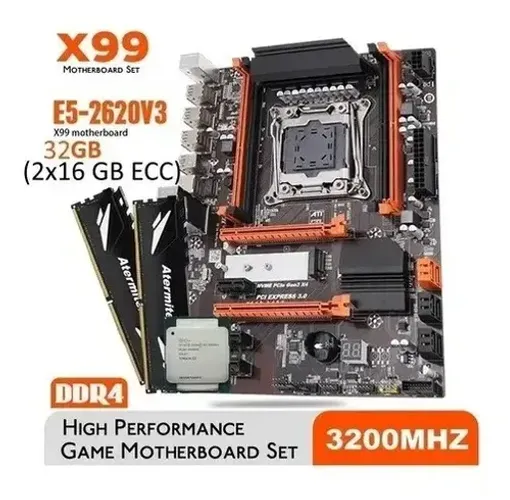 Kit X99 Xeon E5-2620 v3 2.40GHz Memória Ram Atermiter 32 GB ECC