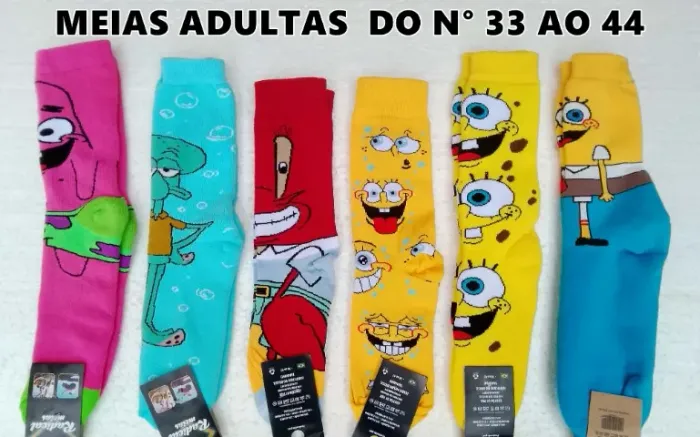 MEIA DIVERTIDAS PERSONAGENS ADULTO E INFANTIL