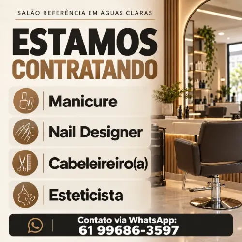 Vagas para Manicure - Nail Design - Cabelereiro