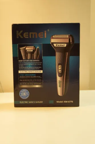 Barbeador Elétrico Kemei Recarregável Sem Fio