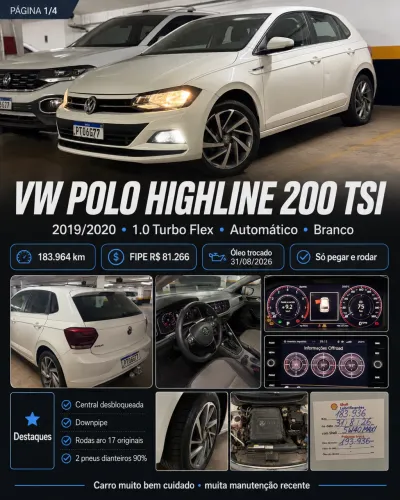 Volkswagen Polo Highline 200 TSI 1.0 Flex 12V Aut. 2020