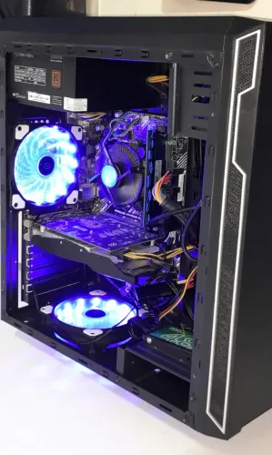 Cooler RIse Mode led azul 120 mm, funcionando perfeitamente