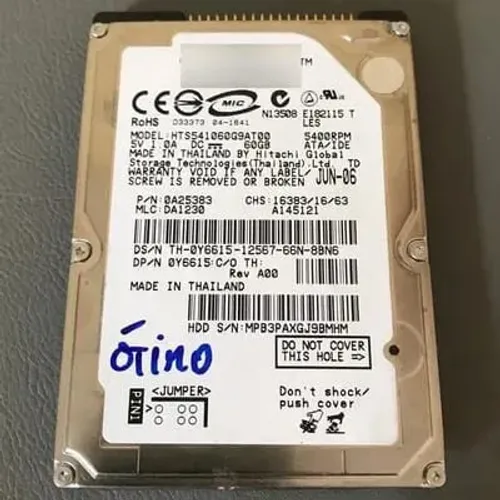 HD IDE para notebook antigo 60 GB,100% perfeito