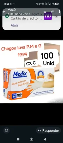 Luva LATEX CAIXA 100 UNIDADES PROMOÇÃO 