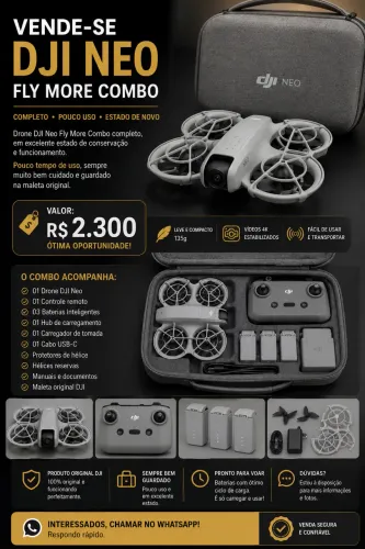 Dji neo fly more combo com maleta